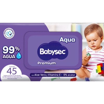 Toalla Humeda Babysec 99% Aqua 45 Unidades